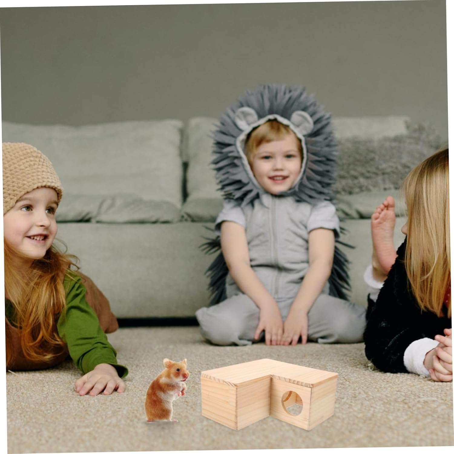 Wooden Multi Chamber Hamster House Cozy Hideout for Dwarf Hamsters Gerbils and Safe Versatile Design for Hiding Playing and Resting Habitat