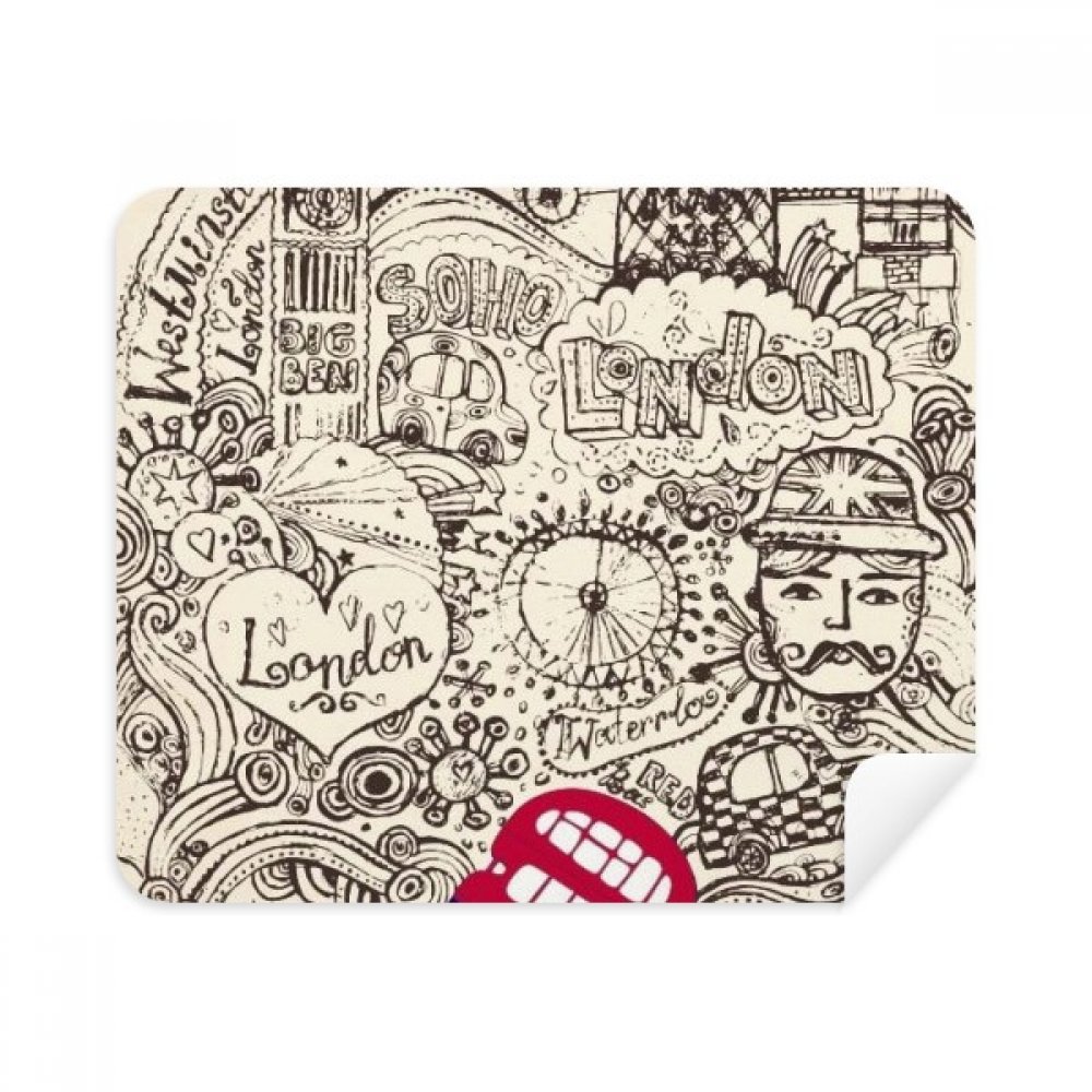 British Bus London Eyes Big Ben UK Cleaning Cloth Screen Cleaner 2pcs Suede Fabric