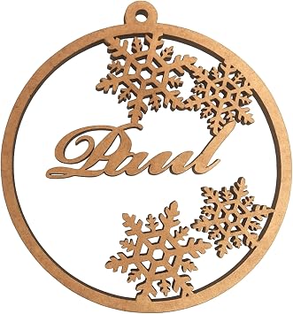 Personalized Wood Name Bauble, Merry Christmas 2025, Custom Gift for Family, Kids Name Ornament, Name Tree Decorations, Xmas Bauble Laser Cut Snowflake Hanging Gift Tags Keepsake Happy New Year 2026