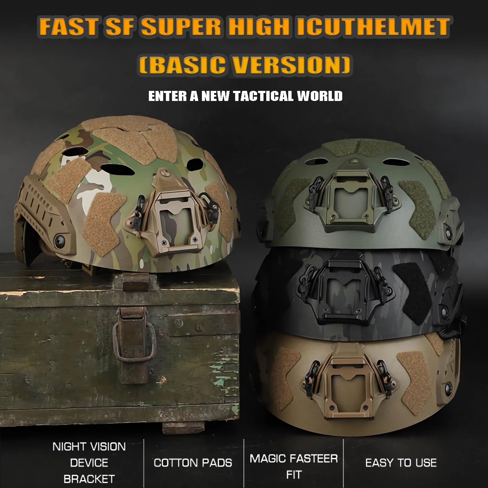 Uproszczona Wersja Kasku Taktycznego FAST SF Super High Cut – Szybki Sprzęt Ochronny Do Gry W Airsoft Paintball I Jazdy Na Rowerze Na Świeżym Powietrzu