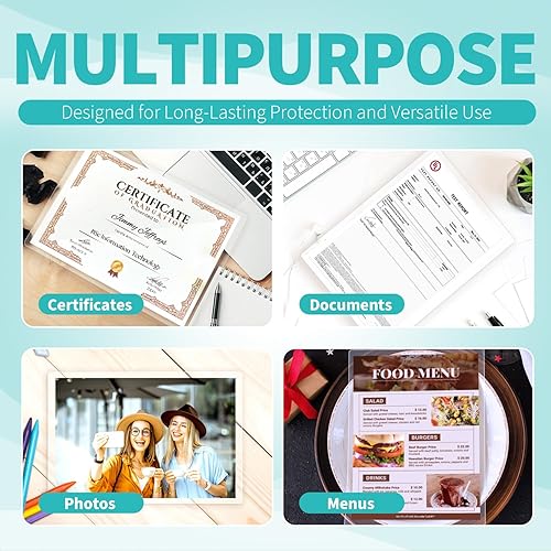 Miniatura 6 de Binditek Paquete de 50 bolsas de laminación térmica de 3 mil, hojas de laminado de 9 x 11.5 pulgadas, para tamaño carta, ultra transparentes,