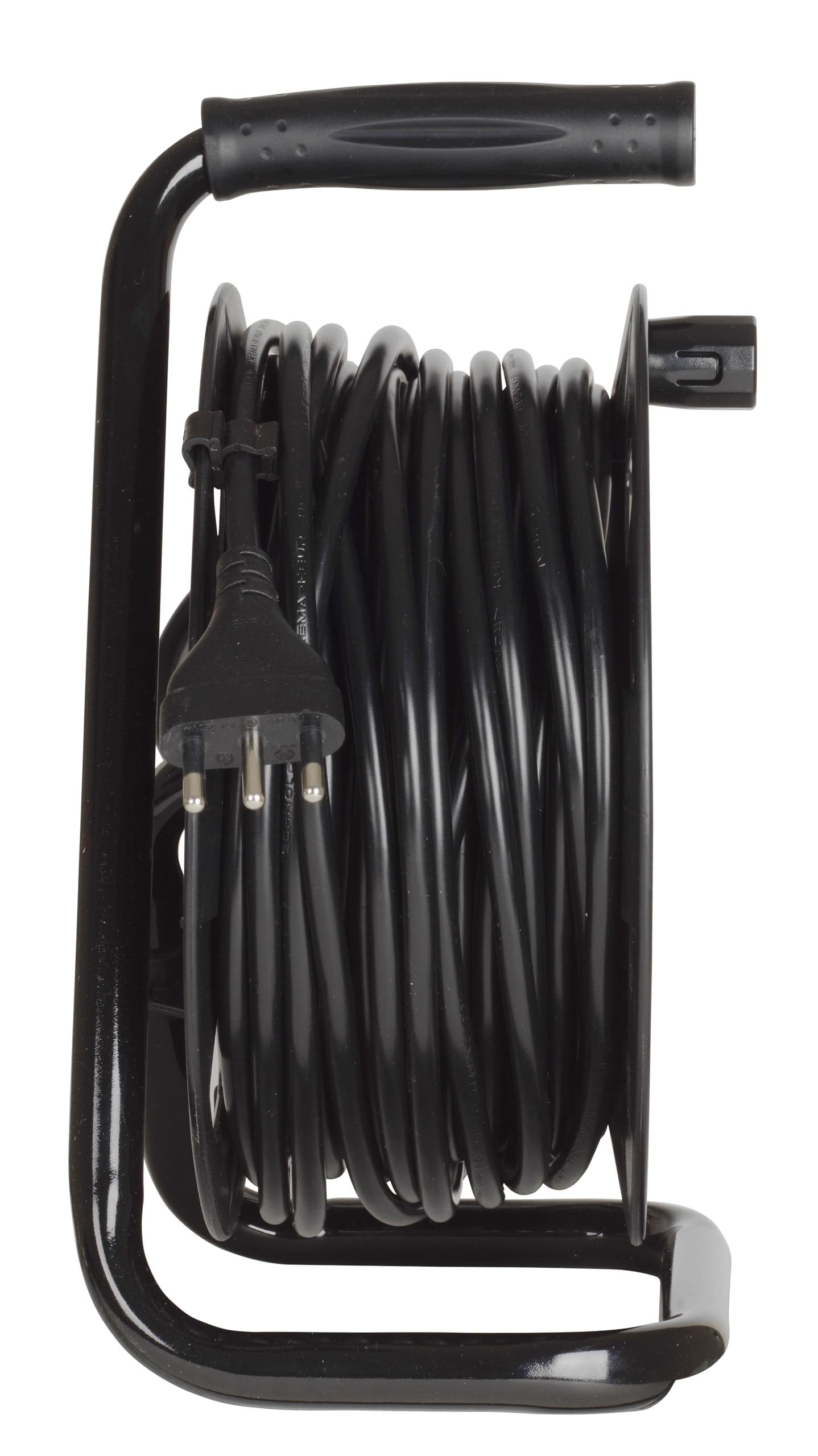 BTICINO Carrete de cable S2625 alargador eléctrico de 25 metros, 4 enchufes Schuko, bipolo, enchufe grande de 16 A, interruptor térmico, mango ergonómico, soporte de cable y carrete de cable, color