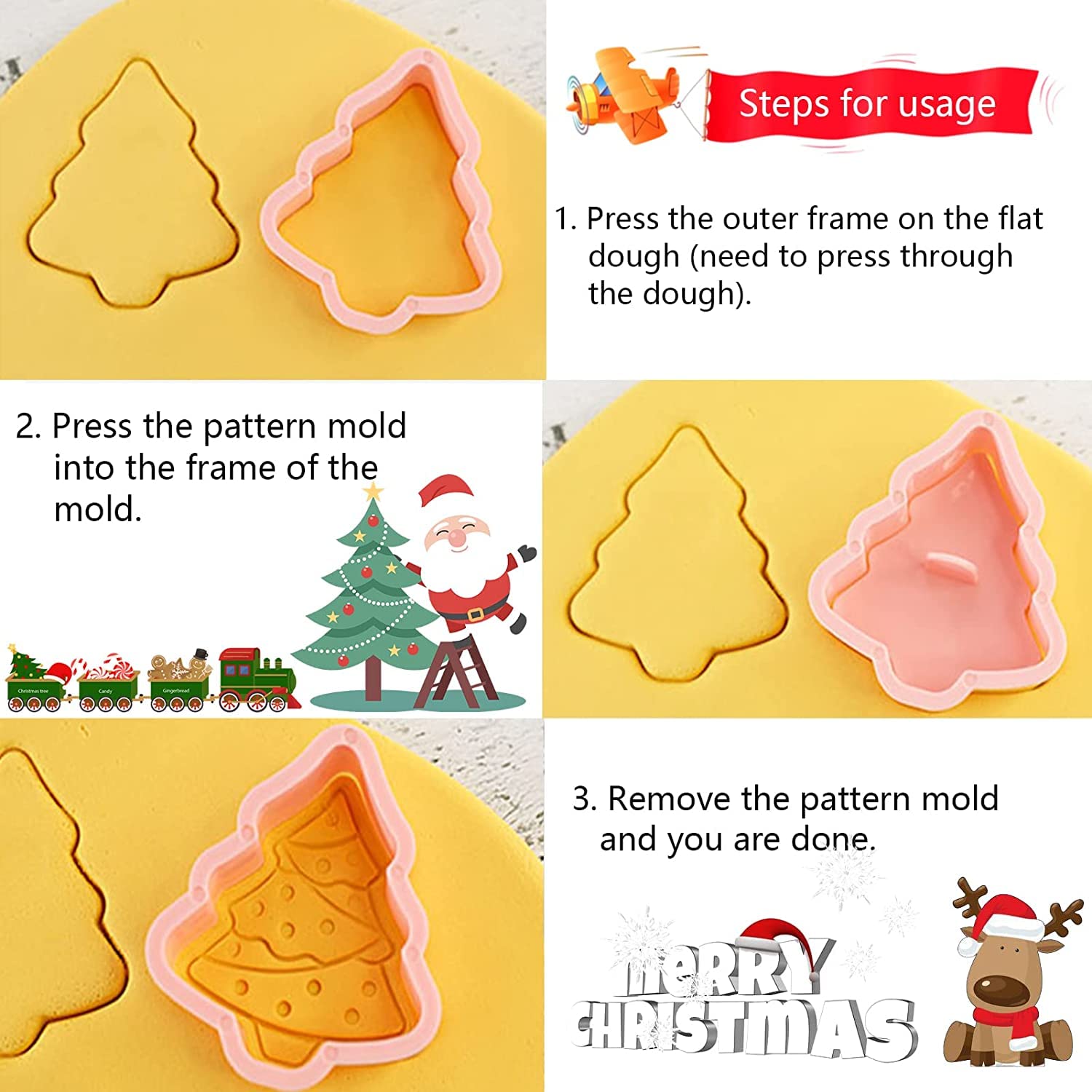 Fruit Emporte Pièce 8pcs - Moules Biscuit Plastique 3D Pour Pâtisserie, Noël Et Enfants