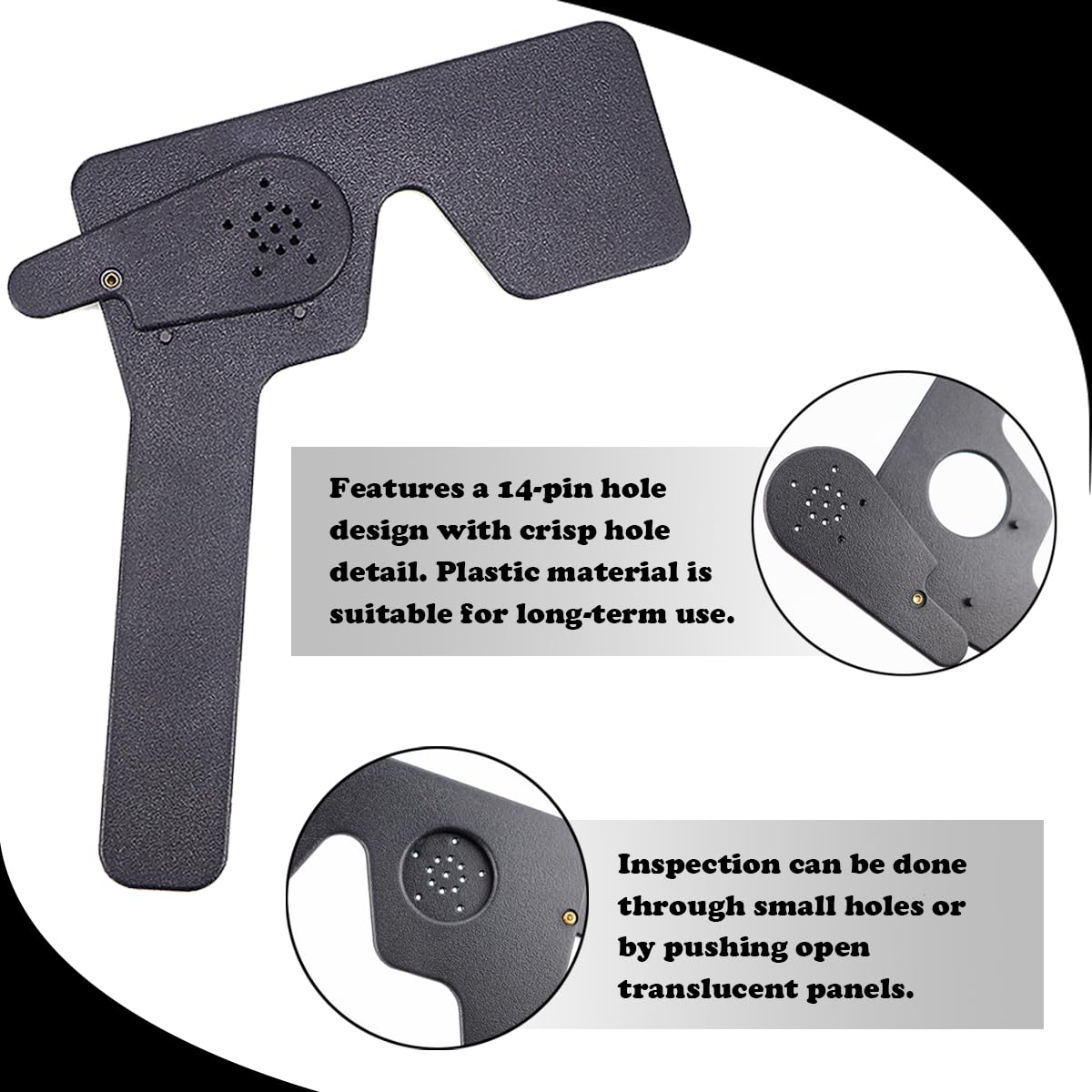 ZJIVQO Handheld Eye Occluder Pinhole Occluder Ophthalmic Eye Occluder for Ophthalmologist Orthoptist or Optometrist Home Doctor Hospital,Black - Image 3