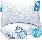 QUTOOL Cooling Pillows for Sleeping 2 Pack, Shredded Memory Foam Bed Pillows Queen Size Set of 2, Cool Gel Pillow for Hot Sleepers Adjustable Firm Pillow for Side, Back and Stomach Sleepers Supportive