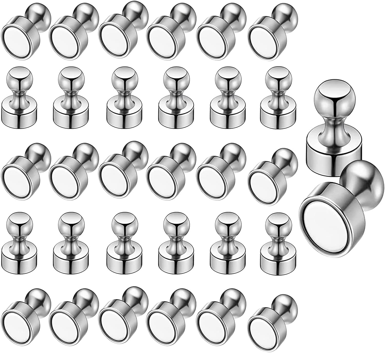 Amazon.co.jp 32個 ネオジム磁石ピン 強力マグネットピン 強力マグネット押しピン 磁石押しピン 冷蔵庫マグネット ネオジム磁石