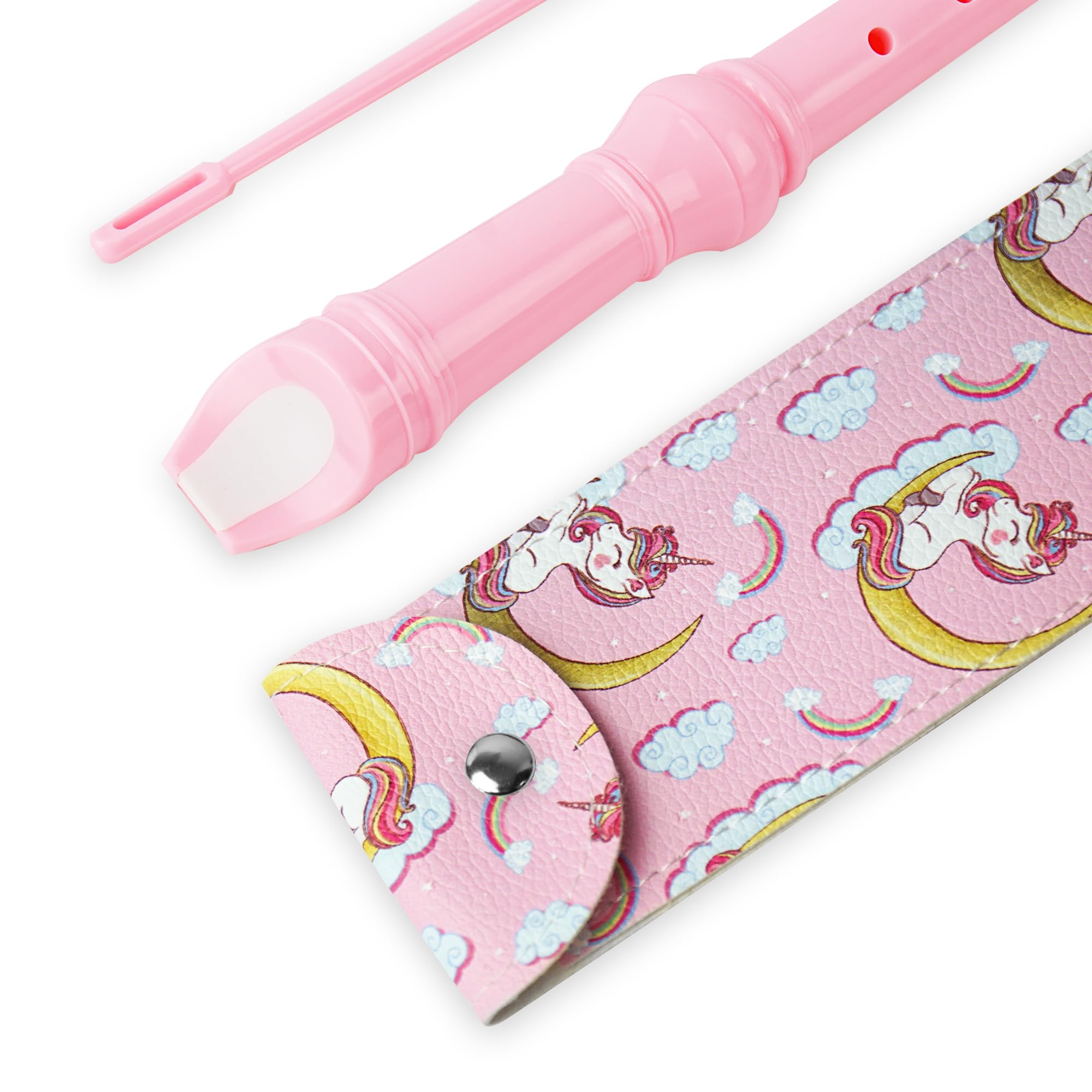 Soprano Flauta Dulce Para Principiantes,Flautas Dulces Soprano 8 Agujeros con Herramienta de limpieza, Regalo Para Principiantes,Jugadores Profesionales(2-Unicornio rosa)