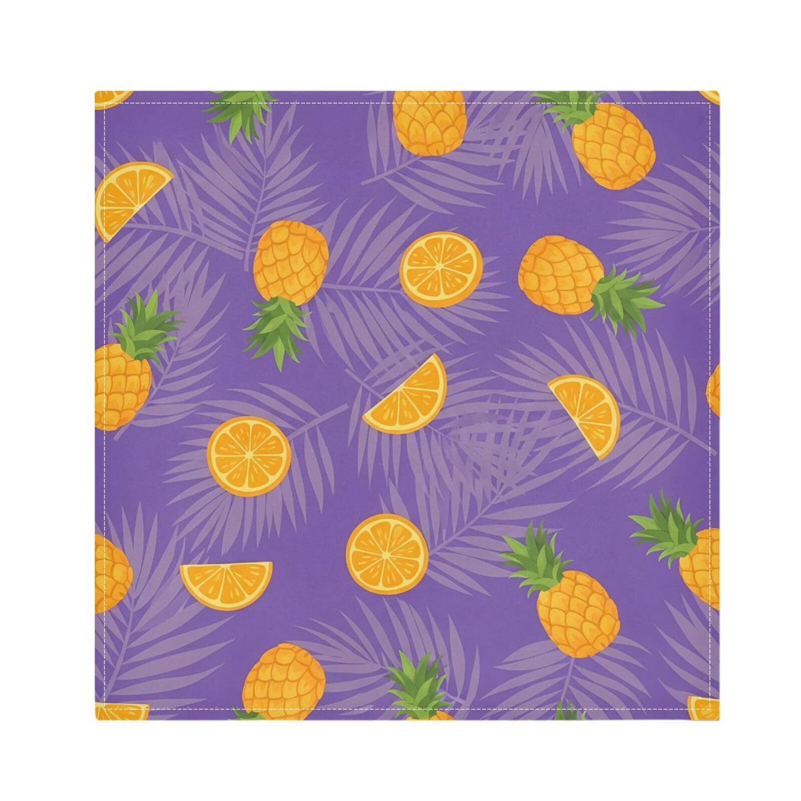 Ttgoth Pineapple Cloth Napkin Set of 6 Washable & Reusable Dinner Napkins for Dining Table, Banquets, Wedding, Party, 50x50 cm