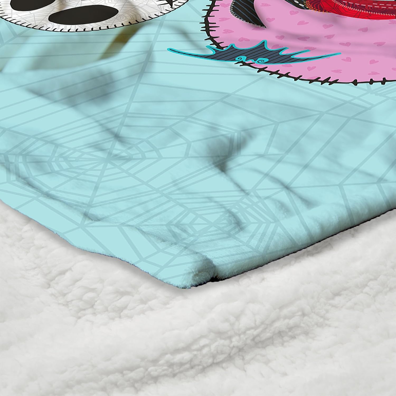 Northwest Nightmare Before Christmas Woven Together Silk Touch Sherpa Throw Blanket 50x60 Inches
