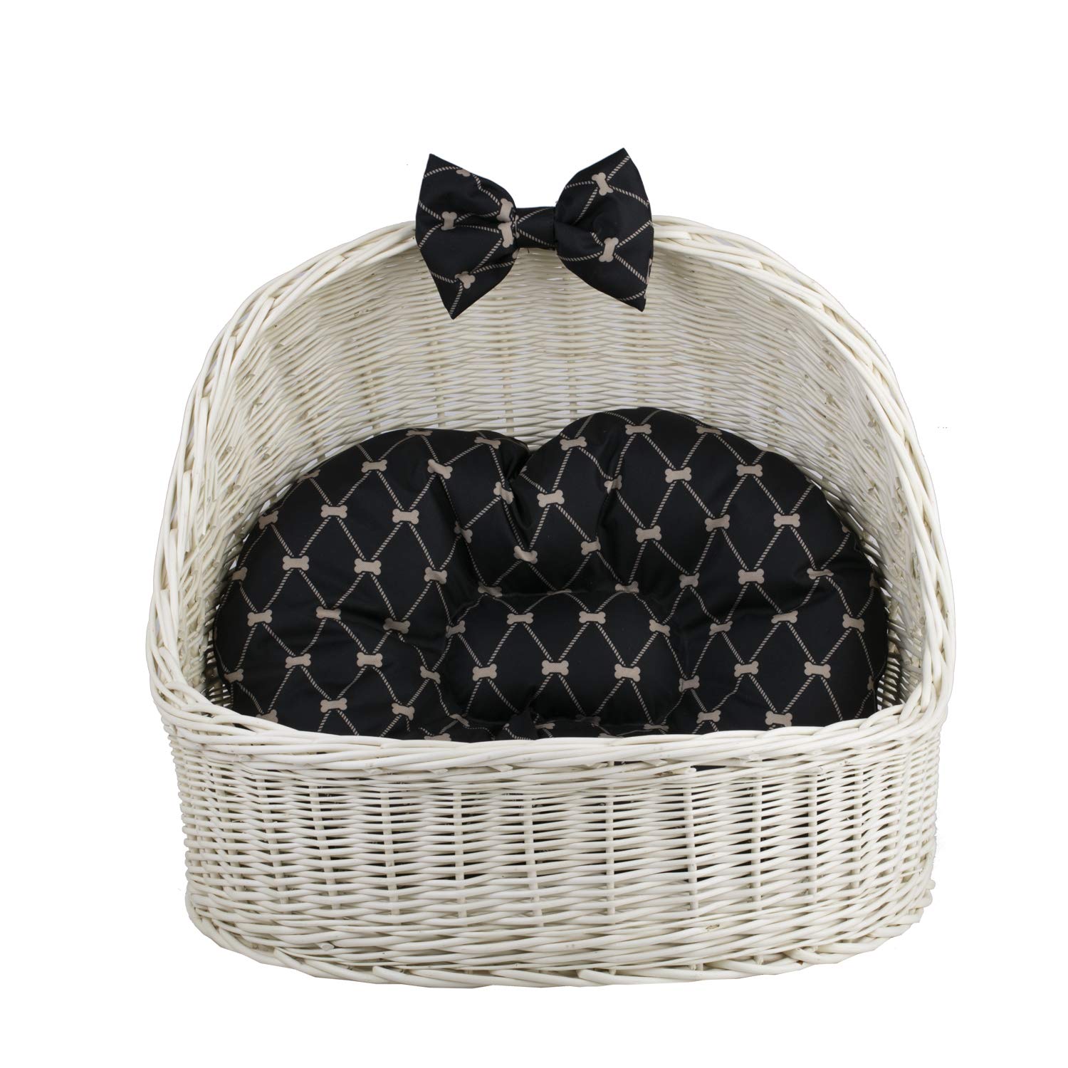 Panier ovale osier blanc crème lavable pour en finir avec les poils