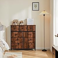 Vista 123 de OLIXIS Cómoda de 5 cajones para dormitorio, torre de almacenamiento de tela para sala de estar, entrada, marco de acero resistente, parte superior