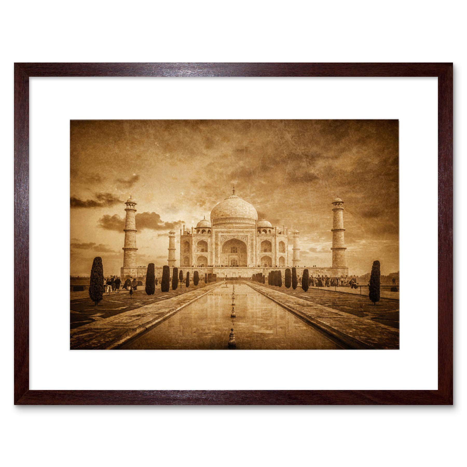 Wee Blue Coo Photo Landmark Composition Taj Mahal Agra India Framed Wall Art Print
