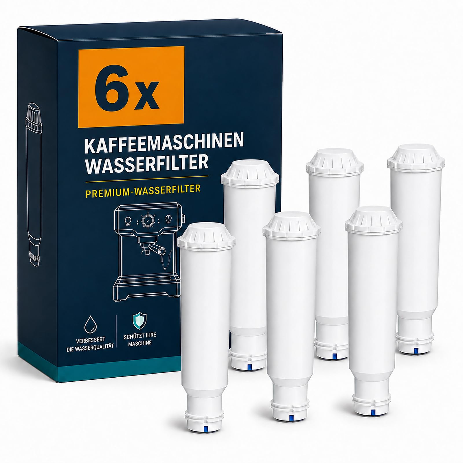 Ersatz Wasserfilter für Kaffeemaschinen – Filterpatrone passend für Melitta Pro Aqua, Nivona Filtereinsatz, Krups F088 Filterkartusche, kompatibel mit Melitta Caffeo Solo