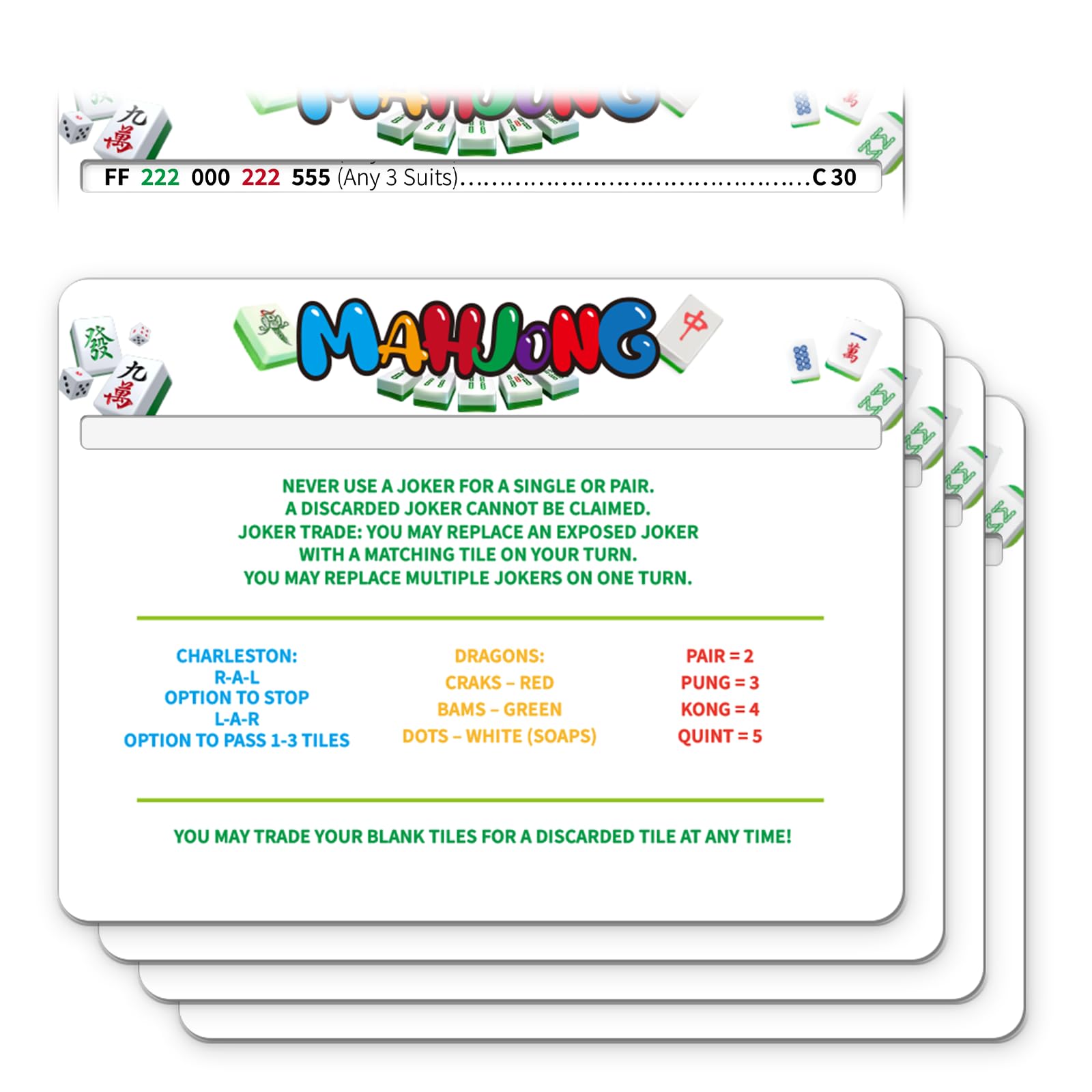 Mahjong Line Finder, Rule Card Reader for Tile Combinations &amp; Easy Tracking