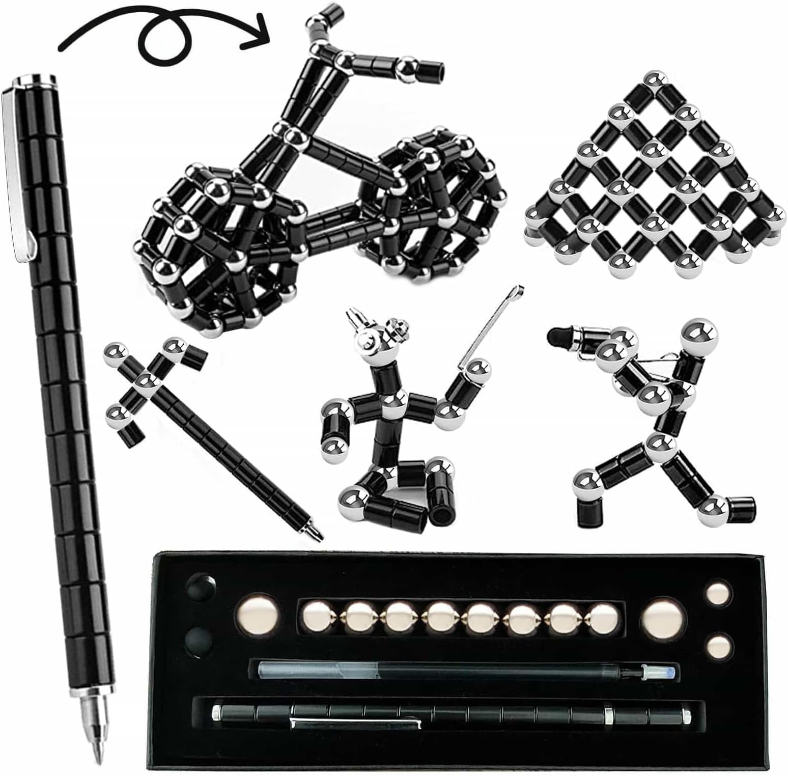 Gifts for Men Adults Fidget Pen - Christmas Stocking Stuffers for Teen Boys, Cool Pen White Elephant Gifts for Adults, Anniversary Birthday Gift for Men Him Husband Teenage Boy Brother