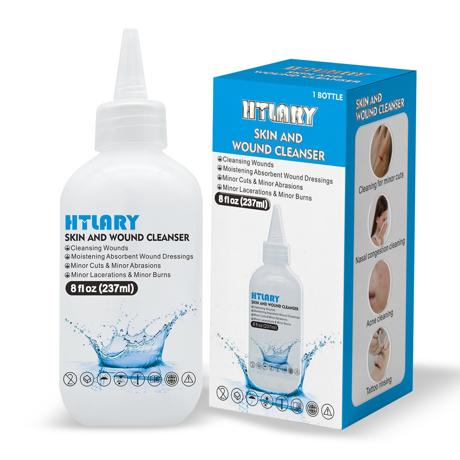 Amazon.com: HTLARY Skin and Wound Cleanser 0.9% Saline Solution