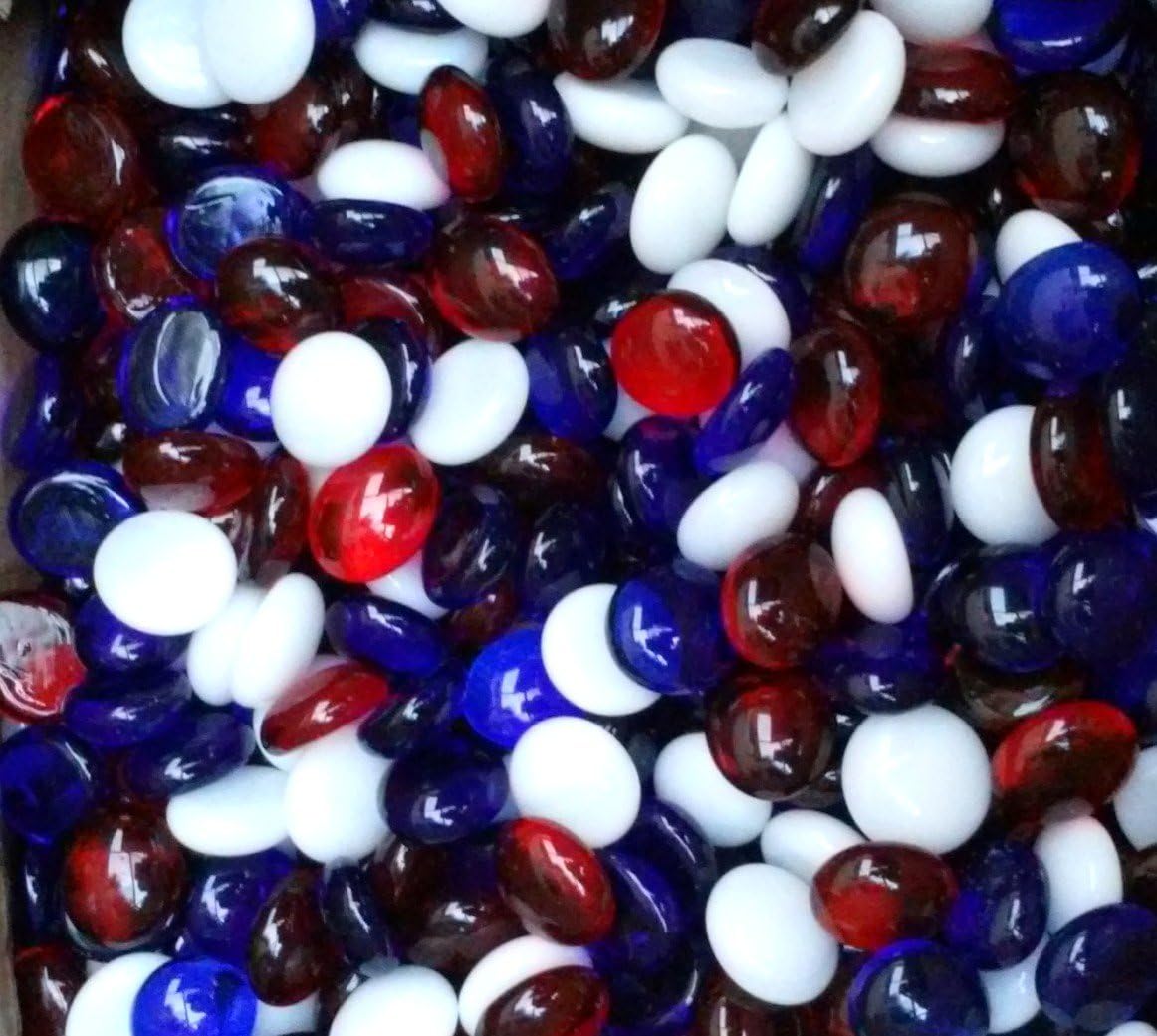 5 LB Red Blue White - Vase Fillers - Glass Gems