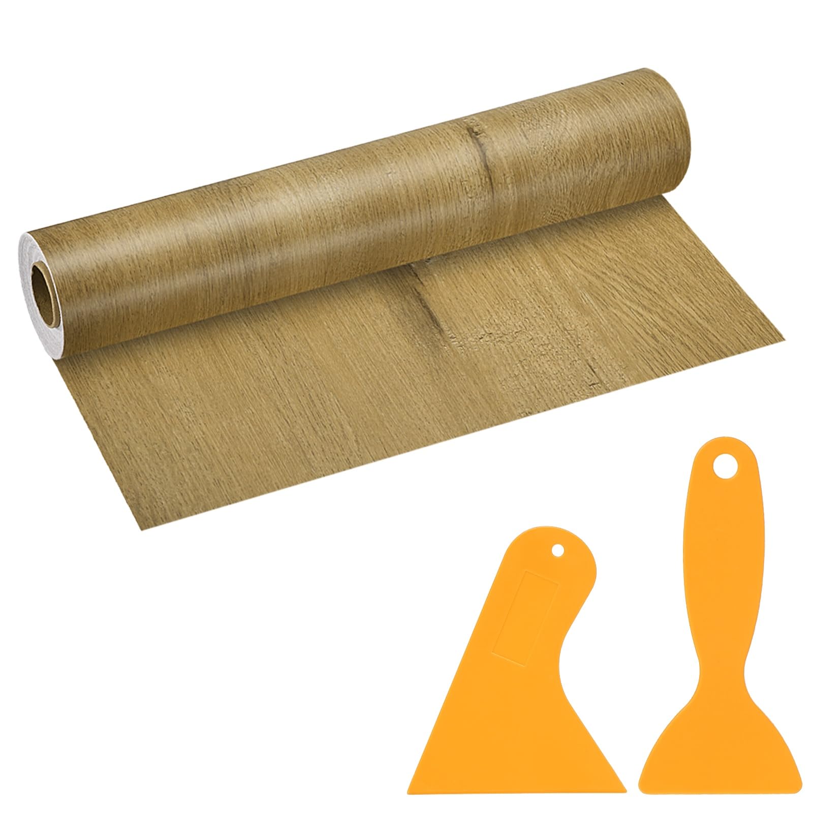 PATIKIL Wood Grain Repair Tape, 12" x 33' Self Adhesive Realistic Wood Tape with Scraper Durable Repair Patch for Furniture Floor Window Door Table DIY Home Decor, Wood Grain