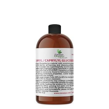 Dr Joe Lab Capryl Glucoside Liquid Surfactant - Caprylyl Natural, Plant Derived - DIY Skin Care - Shower Gels, Foaming, Body Soap, Shampoos Baby Products Face Cleansers - COCOJOJO 8 oz