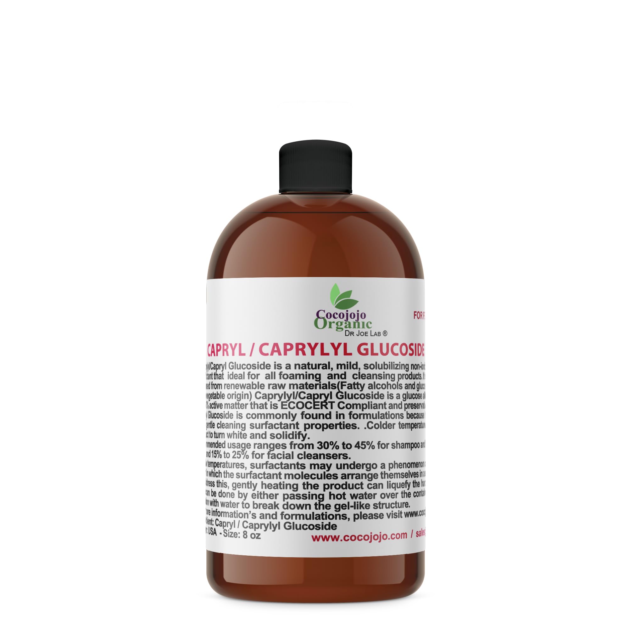 Dr Joe Lab Capryl Glucoside Liquid Surfactant - Caprylyl Natural Plant Derived - DIY Skin Care - Shower