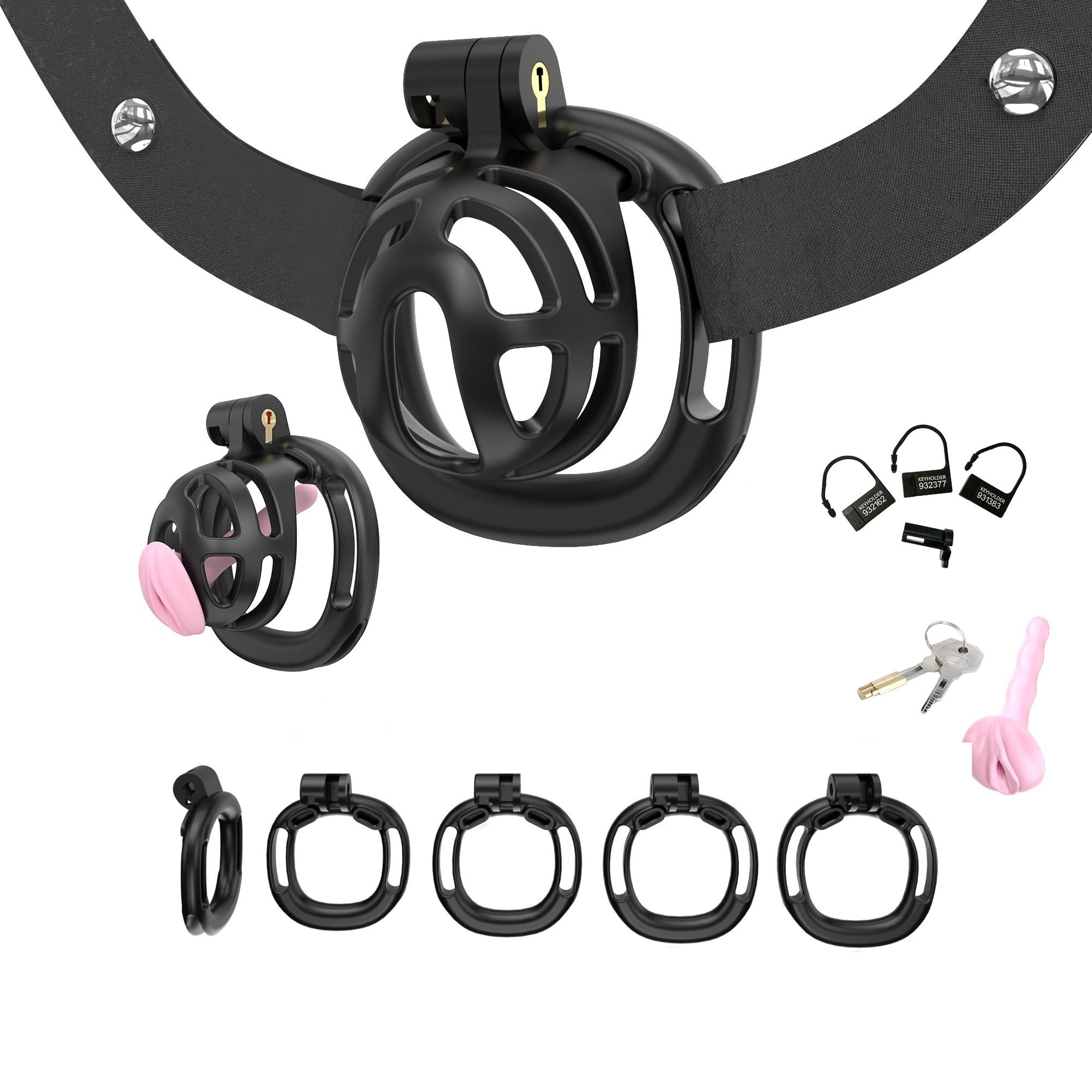 Gabbia protettiva da allenamento per uomo con rivestimento in resina, disponibile in diversi modelli, dotata di 1 cintura elastica nera regolabile per una vestibilità sicura-ITLZ13 (Nero, Set-M 1)