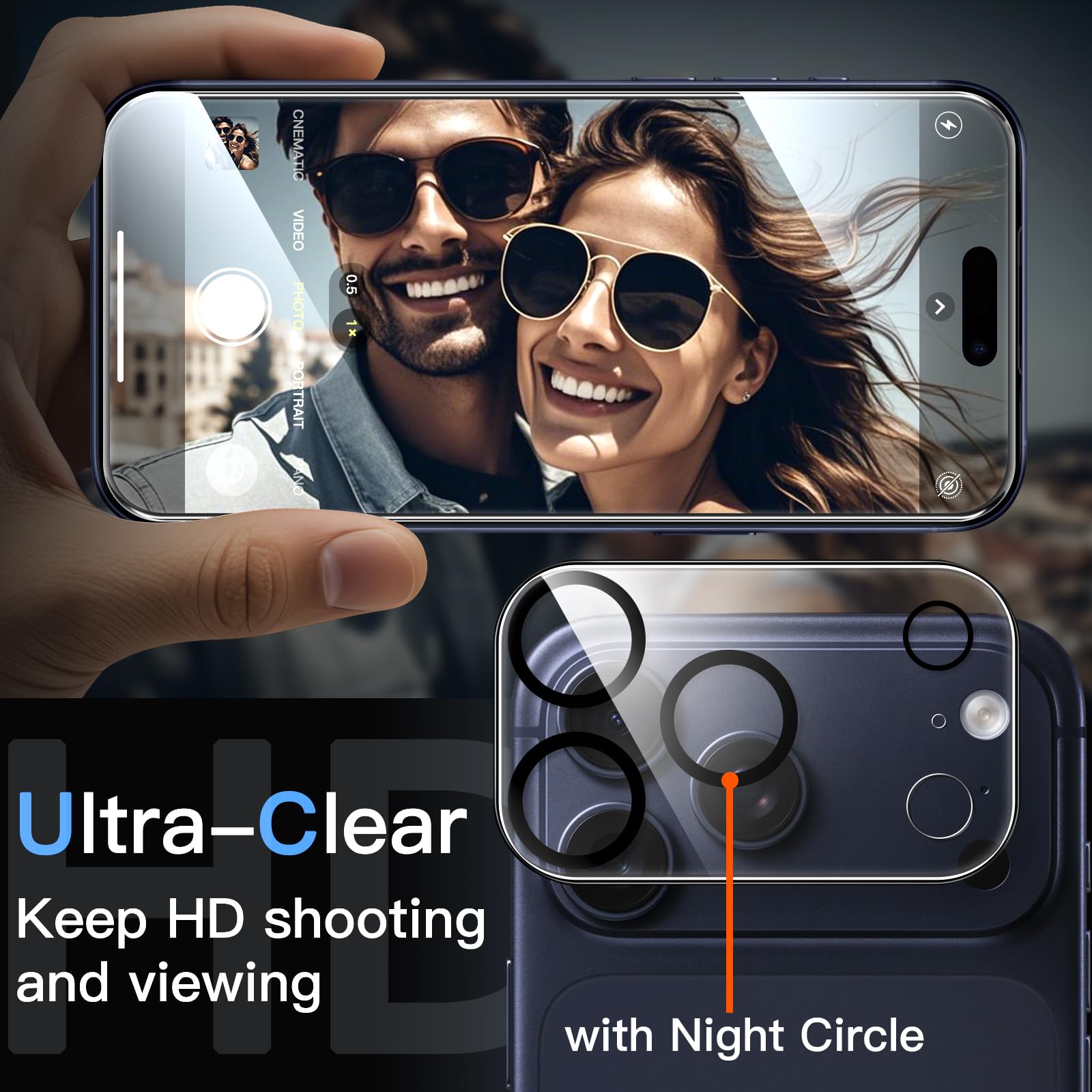 JETech Pellicola Protettiva per iPhone 17 Pro 6,3 Pollici con Protezione Obiettivo Fotocamera, Strumento Installazione Facile, 9H Durezza Vetro Temperato Film, HD Chiaro, Pacco da 2 Ciascuno
