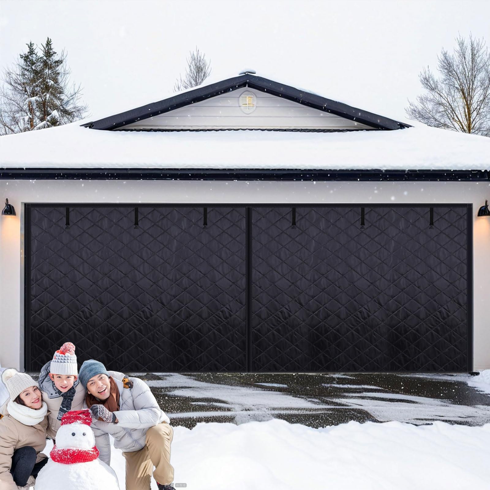 Copertura magnetica invernale per porta, isolamento termico, kit per 2 auto, garage, resistente, antivento e insonorizzato, 4,8 x 2,7 m, ideale per proteggere dal freddo