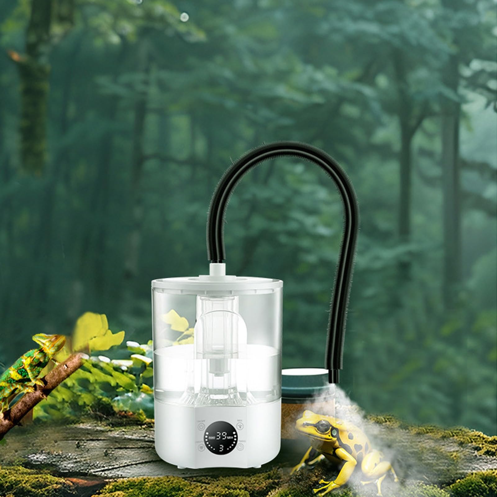 Humidificador Nebulizador Antifugas para Reptiles, con Manguera, para Terrario de 4L con Llenado Superior(Single Tube)