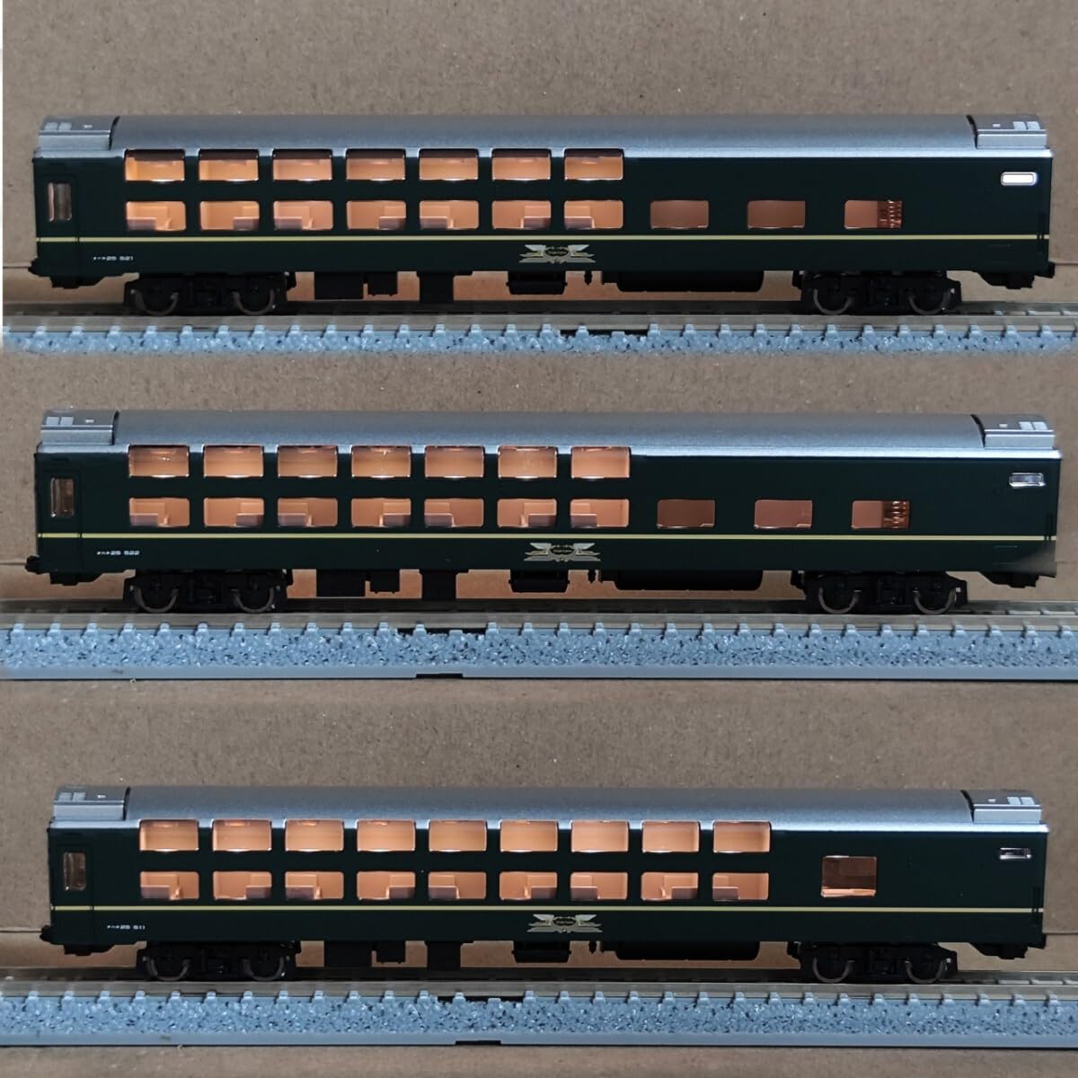 【ロイヤルエクスプレス風】6両スタイリッシュ編成　M1 室内灯付 ロイヤルエクスプレス風】6両スタイリッシュ編成 M1 室内灯付