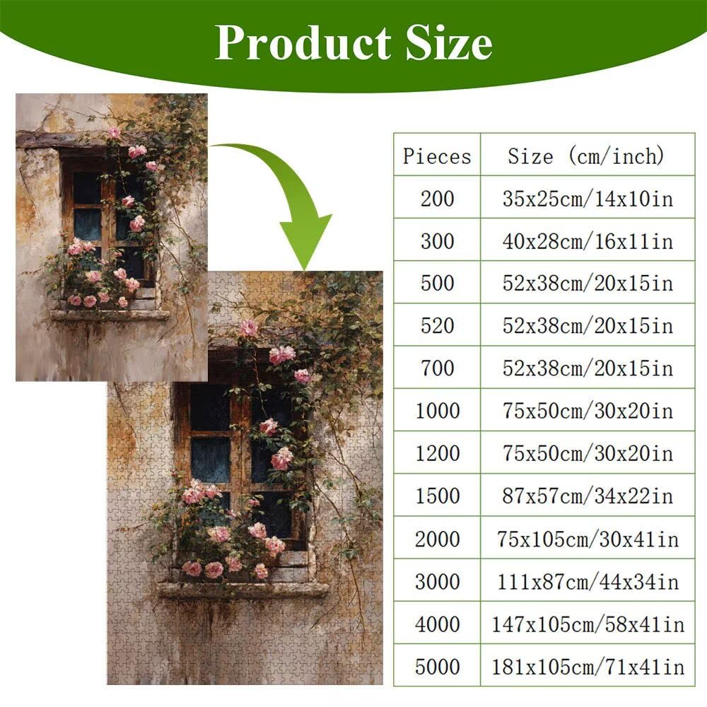 Puzzle 1500 Pezzi - Flower & Davanzale - Puzzle in Legno Durevole con Lettere sul Retro - 87 x 57 cm - Hobby Creativo Senza Polvere - Articolo per Collezionisti e 14 Anni in Su P3#1077