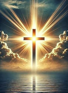 Jesus Cross Paint by Numbers for Adults and Kids Beginner, Painting by Number Kits On Canvas,Christ Religious Number Artist Paint by Number Kit DIY Oil Painting Acrylic Paints, Home Wall Decor 12x16in