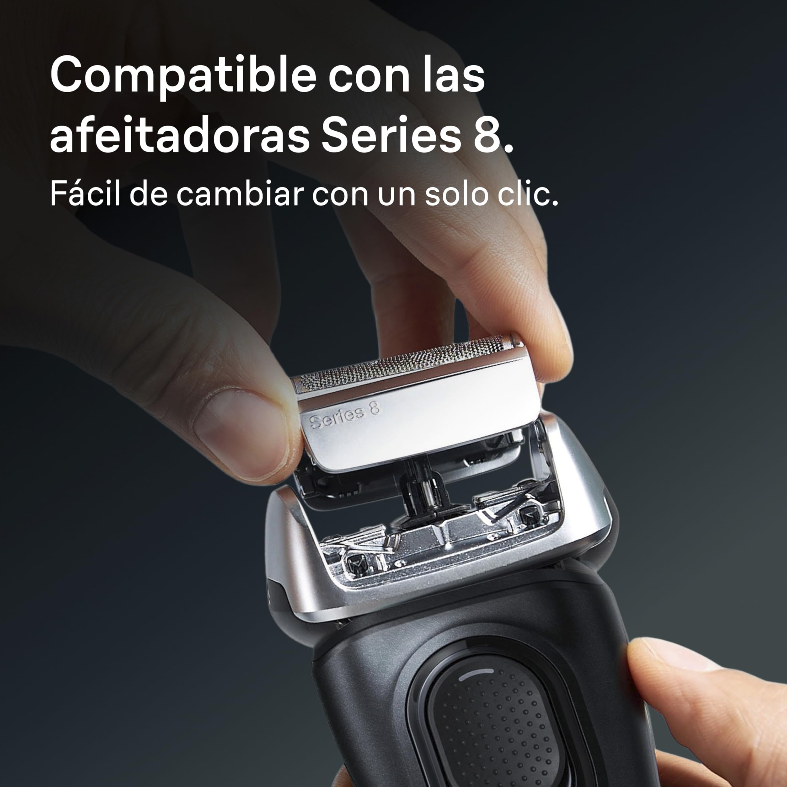 Braun Series 8 Cabezal de Recambio Original para Afeitadora Eléctrica Hombre, Compatible con Las Máquinas de Afeitar Series 8, Fabricado en Alemania, Afeitado Suave Y Preciso, 83M