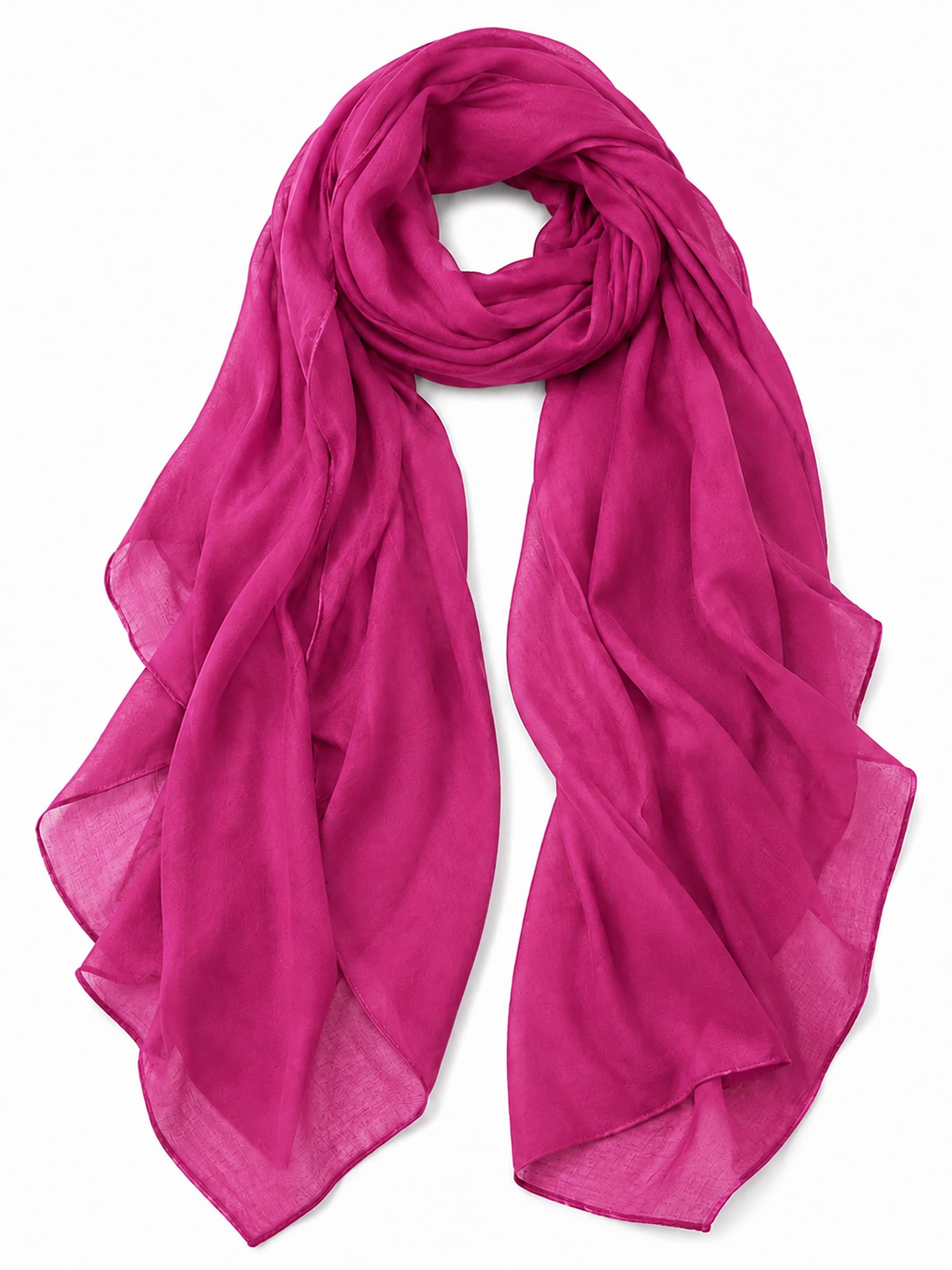 MissShorthair Sciarpa lunga da donna in tinta unita grande scialle trasparente avvolge per la sera, 15 Fucsia, Large