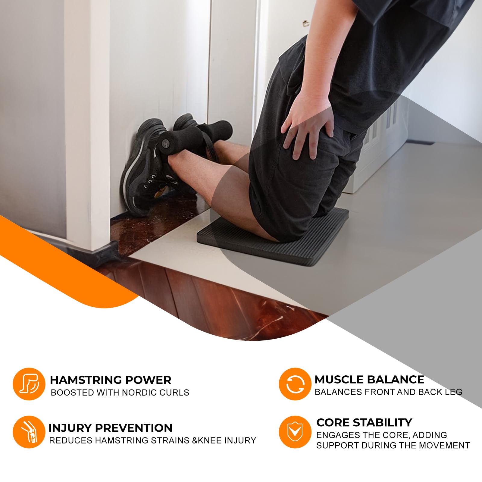 Nordic Curl Sangle Nordique Pour Les Ischio-jambiers, Peut Supporter 217,7 Kg, Idéale Pour Les Muscles Ischio-jambiers, Les Squats Espagnols, Les Abdominaux, Les Abdominaux, Les équipements De Fitness