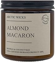 Vista 1 de Macarrón de Almendra Velas Perfumadas Arctic Wicks de Coco y Cera de Abeja Vela de Ámbar No Tóxica de 16oz para Decoración de Otoño