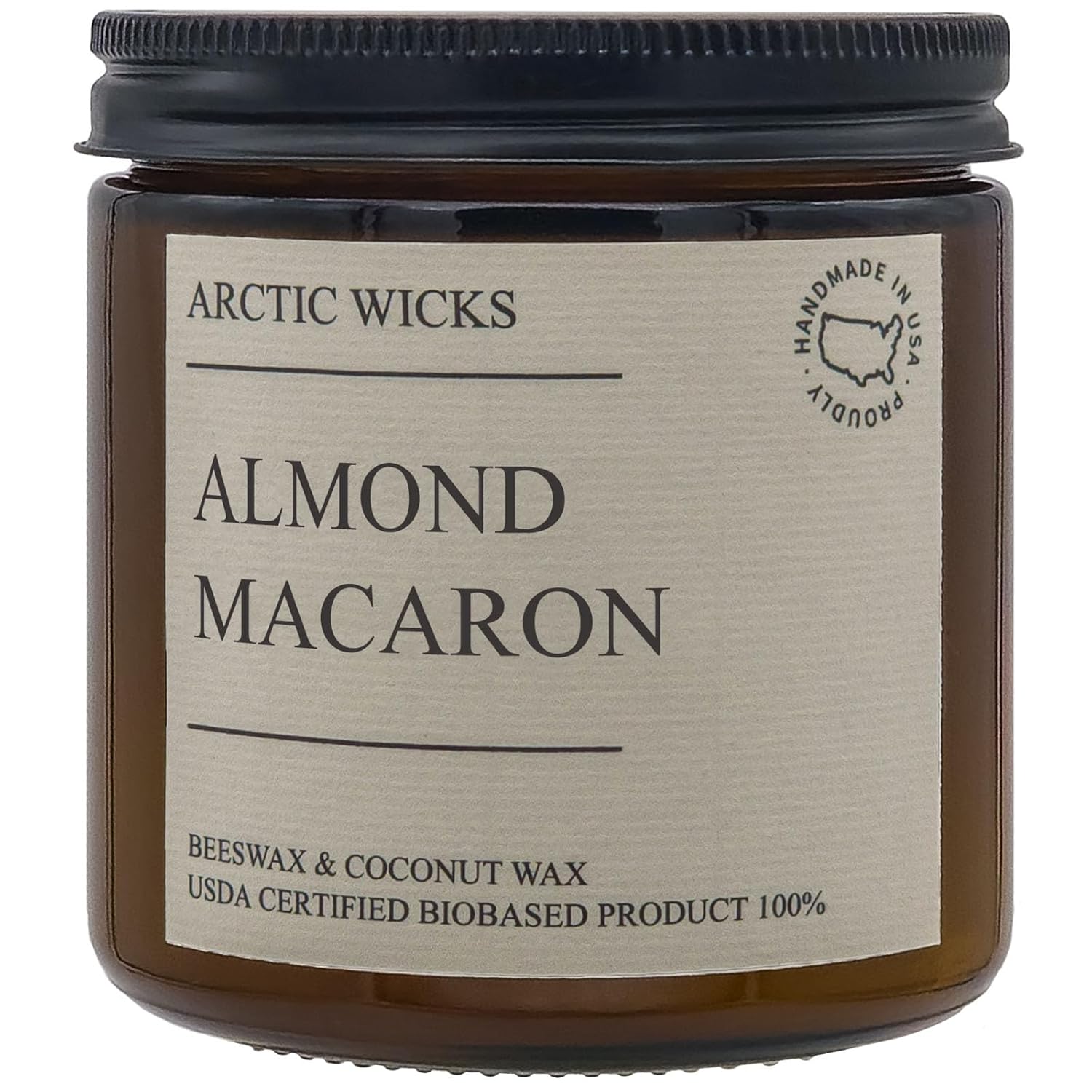 Coconut Beeswax Candles | Non Toxic Candles 16oz Scented Candles Gifts Decor Holiday Candles | Birthday Gifts for Women Men | USDA Certified Biobased (16oz Amber Jar, Almond Macaron) (16oz Amber Jar, Almond Macaron) Thumbnail