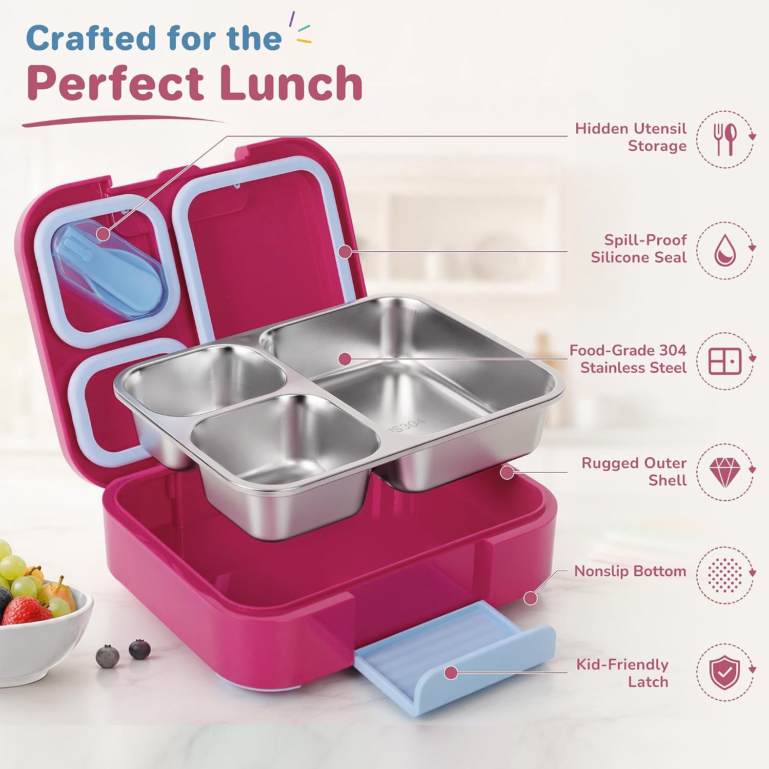 Bento Lunch Box Kids Compartment 304