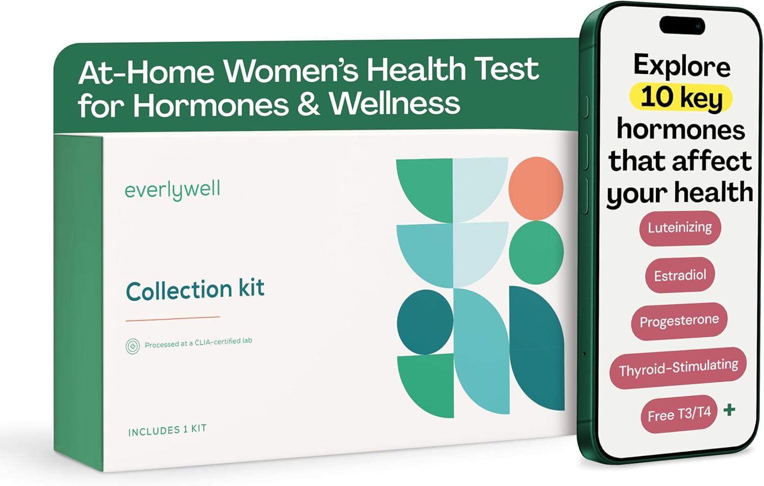 Everlywell at-Home Women's Health Test, Measures Biomarkers for Hormonal Imbalances in Women for Accurate Results from CLIA-Certified Labs Within Days, Ages 18 Plus