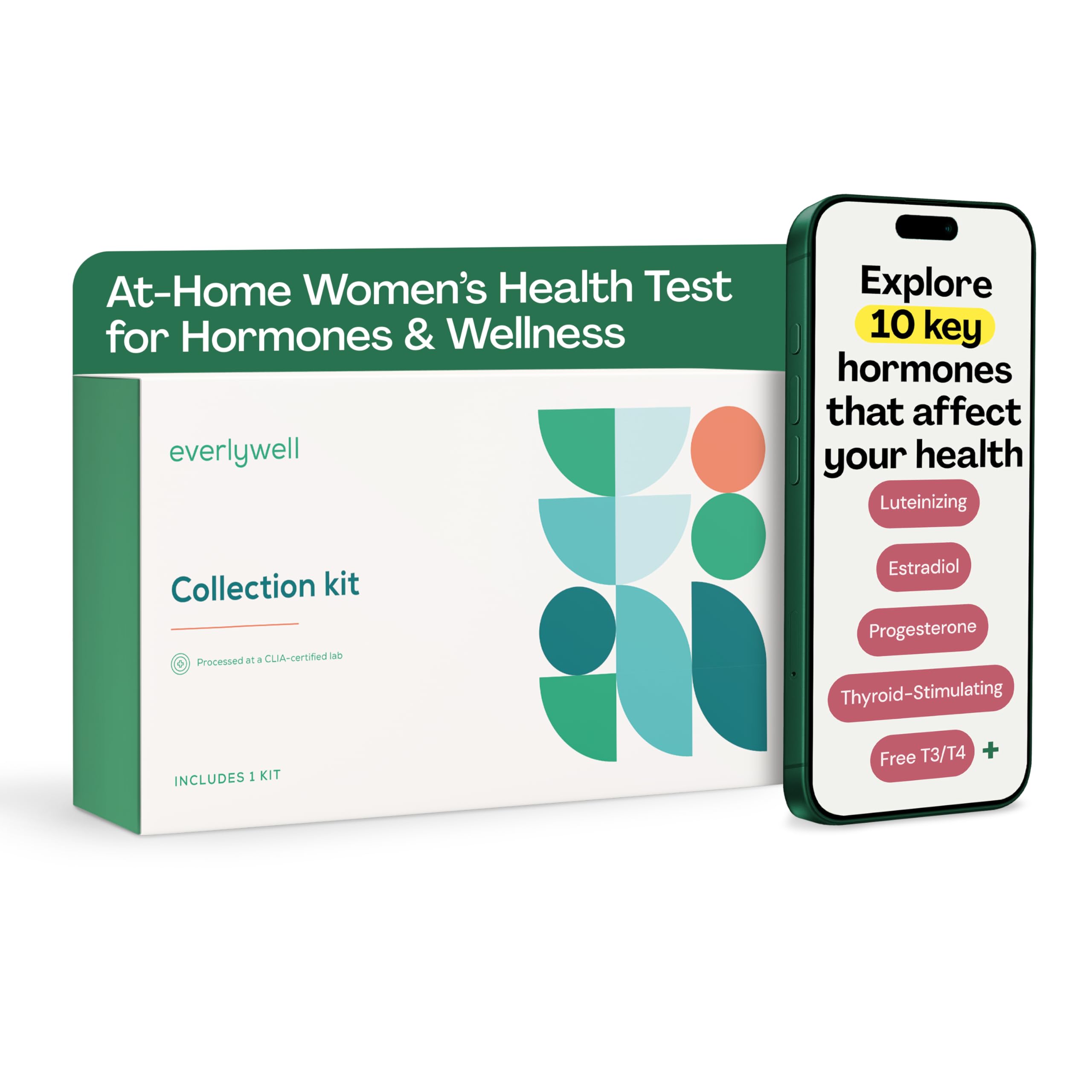 Everlywell at-Home Women's Health Test, Measures Biomarkers for Hormonal Imbalances in Women for Accurate Results from CLIA-Certified Labs Within Days, Ages 18 Plus