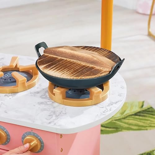 Miniatura 3 de Mini wok de hierro con tapa de madera, utensilios de cocina compactos antiadherentes de 3.74 pulgadas para kits de cocina de niños, camping,
