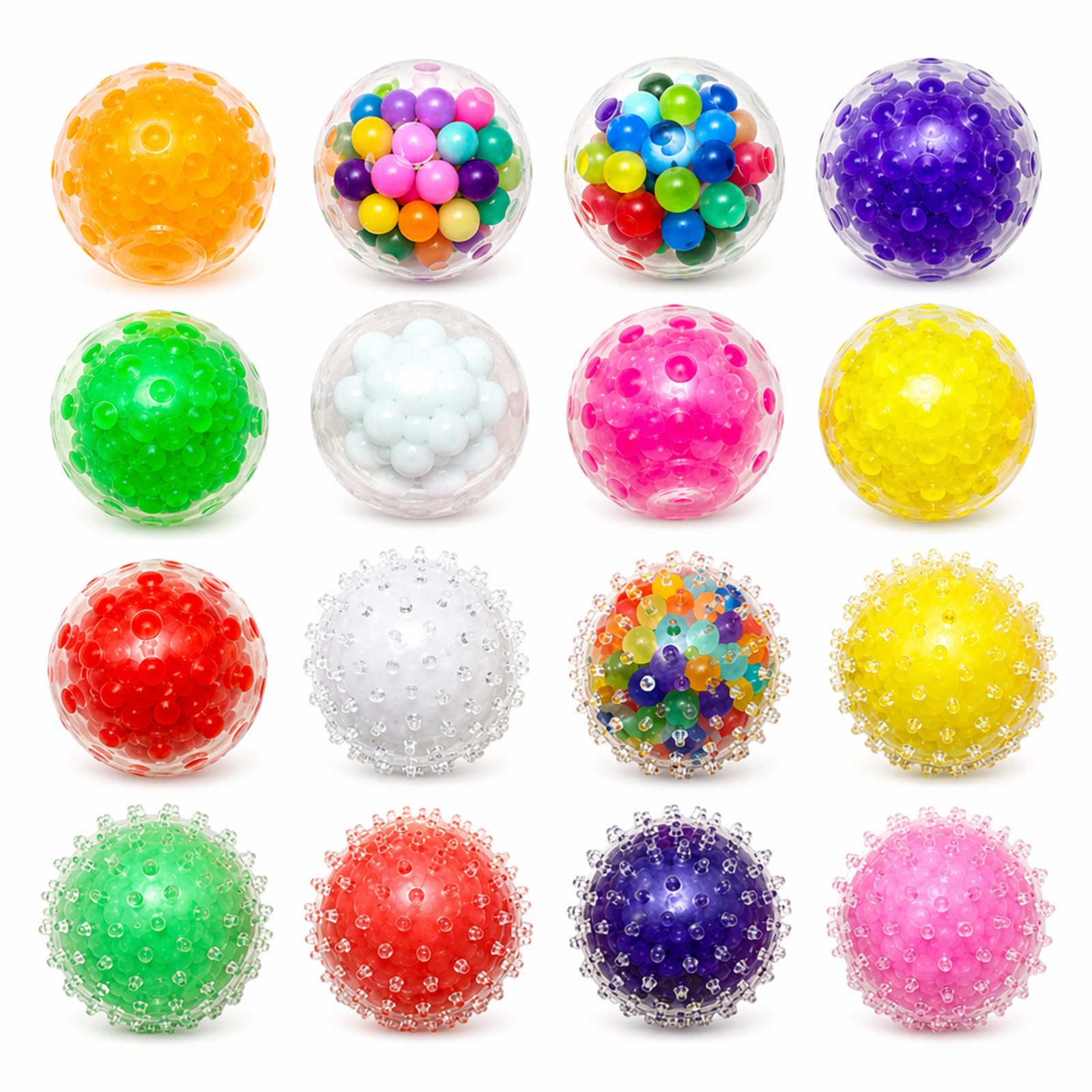 12 Pack Squishy Ball Set Of 6 Smooth Round And 6 Textured Soft Sensory Squeeze Balls For Desk Office Home School Travel Quiet Hand Calming Focus Aid
