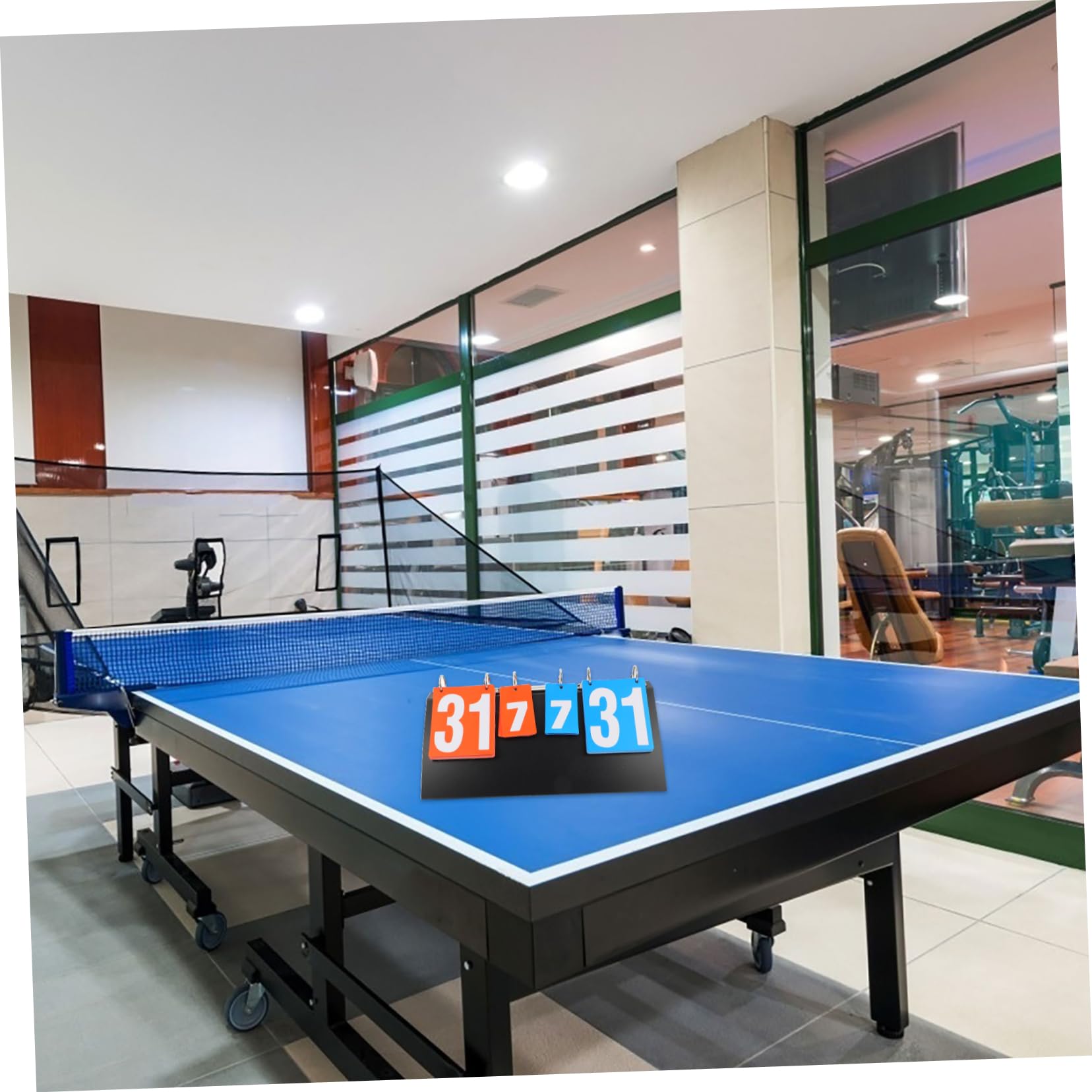 Toddmomy Tabellone Segnapunti da Tavolo 4 Cifre Nero PVC Acciaio | Lettura Chiara, Uso Semplice, Formato Compatto 1 Pezzo, per Pallavolo e Badminton