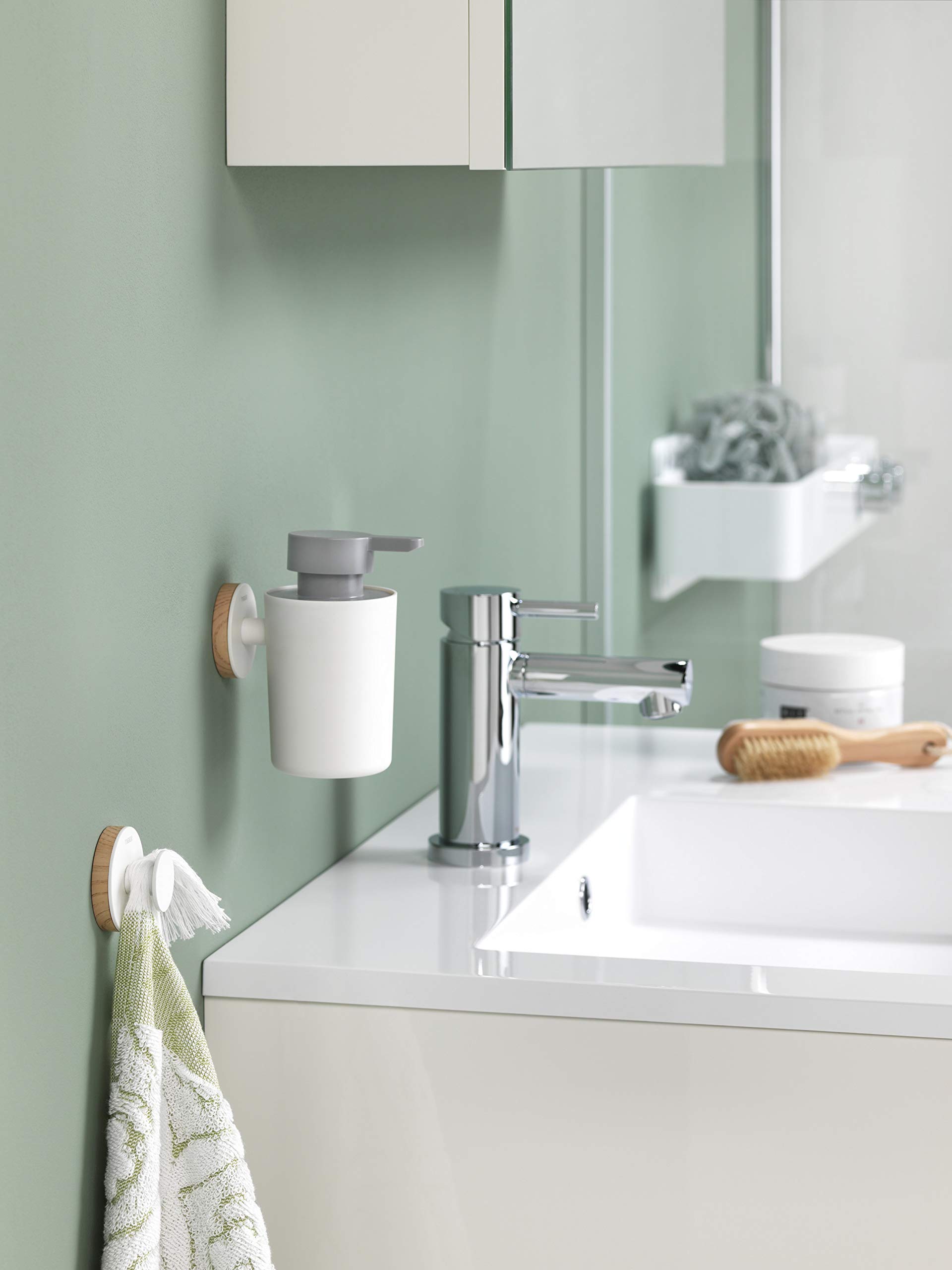 TIGER Urban Portarotolo di Riserva, Acciaio Inox, ABS, Bianco, 12,5 x 36 x 12,5 cm
