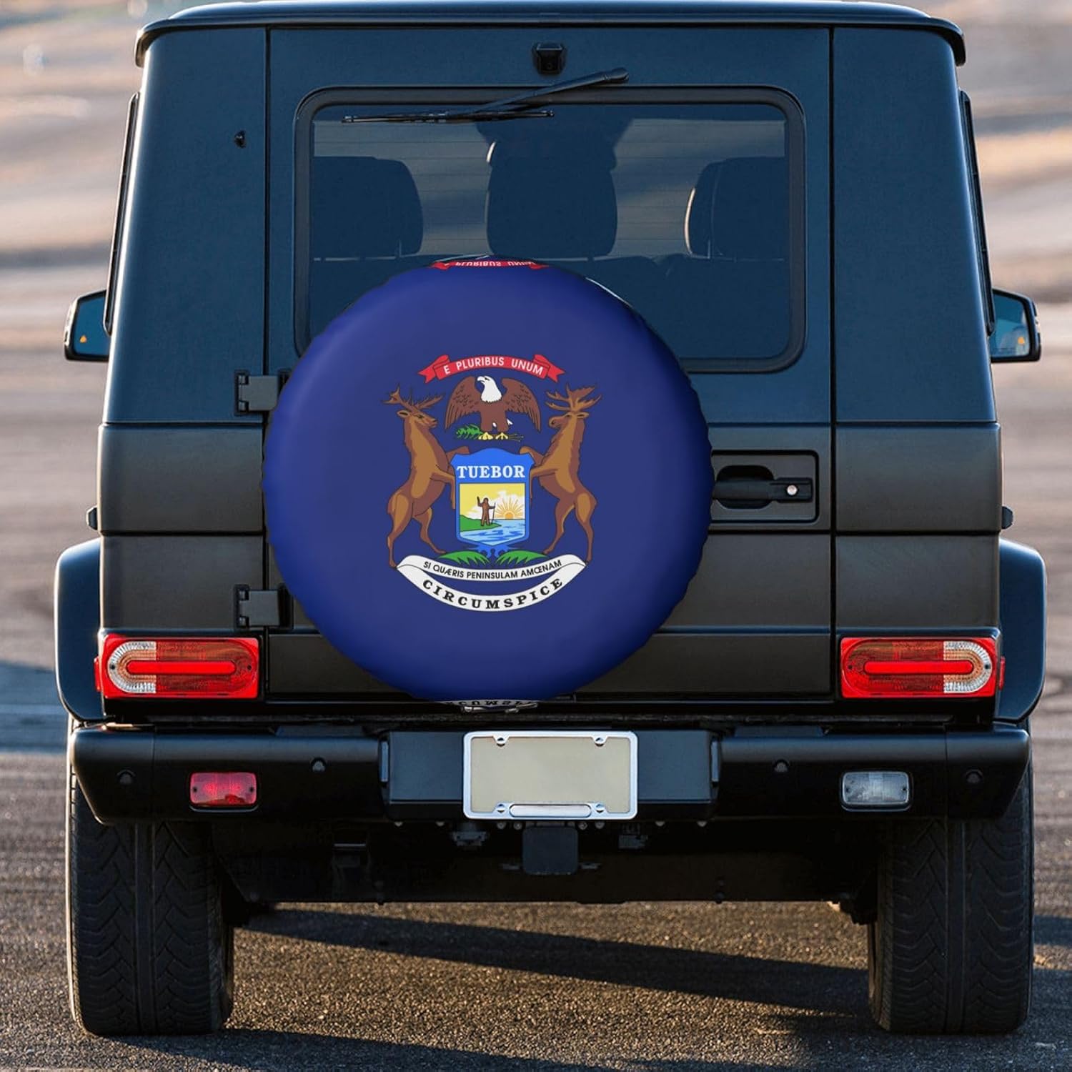 Michigan State Flag Print Tire Cover Universal Spare Wheel for Trailer Rv SUV Truck Camper Travel Accessories
