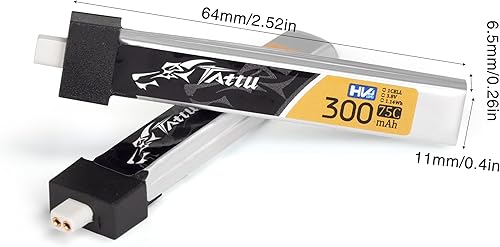 Miniatura 7 de 4 unids BT2.0 300mAh 1S batería 3.8V 75C FPV Lipo batería con conector BT2.0 enchufe para FPV Tiny Whoop 1S sin escobillas Whoop Drone