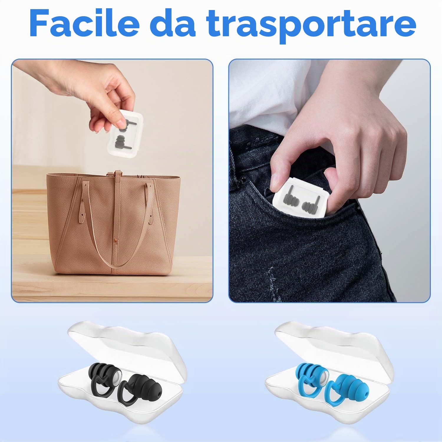 Tappi per le orecchie da nuoto per adulti, impermeabili, riutilizzabili, in morbido silicone, per doccia, nuoto, surf, snorkeling e altri sport acquatici (2 paia)