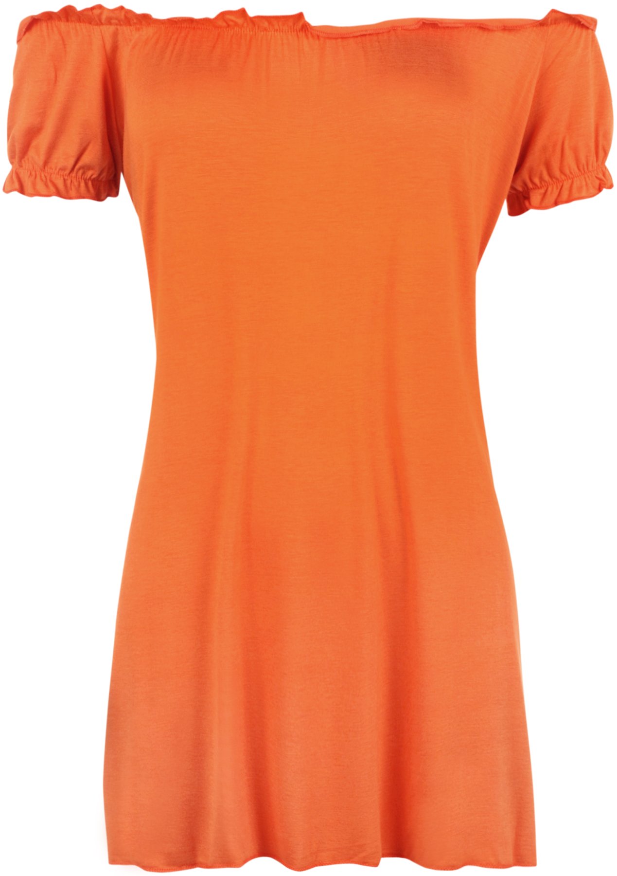 WearAll Ladies Off Shoulder Gypsy Boho Top Womens Plus Size Orange 26/28