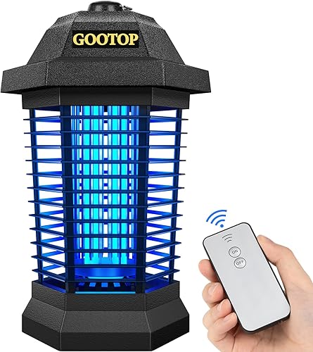 GOOTOP Exterminador de insectos eléctrico con control remoto para exteriores, exterminador de mosquitos, trampas para moscas, matamosquitos, enchufe