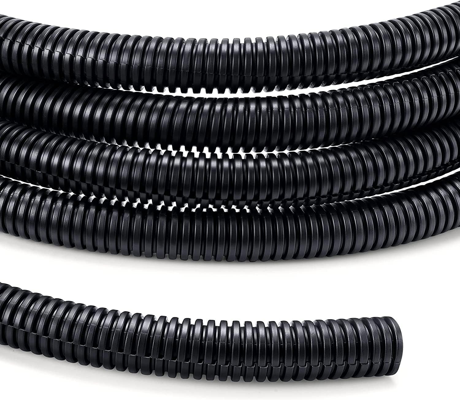 1/4 inch 10ft Wire Loom, Black Split Loom, Outdoor Cord Protector, Flexible Wire Conduit Automotive, Wire Protector Tubing