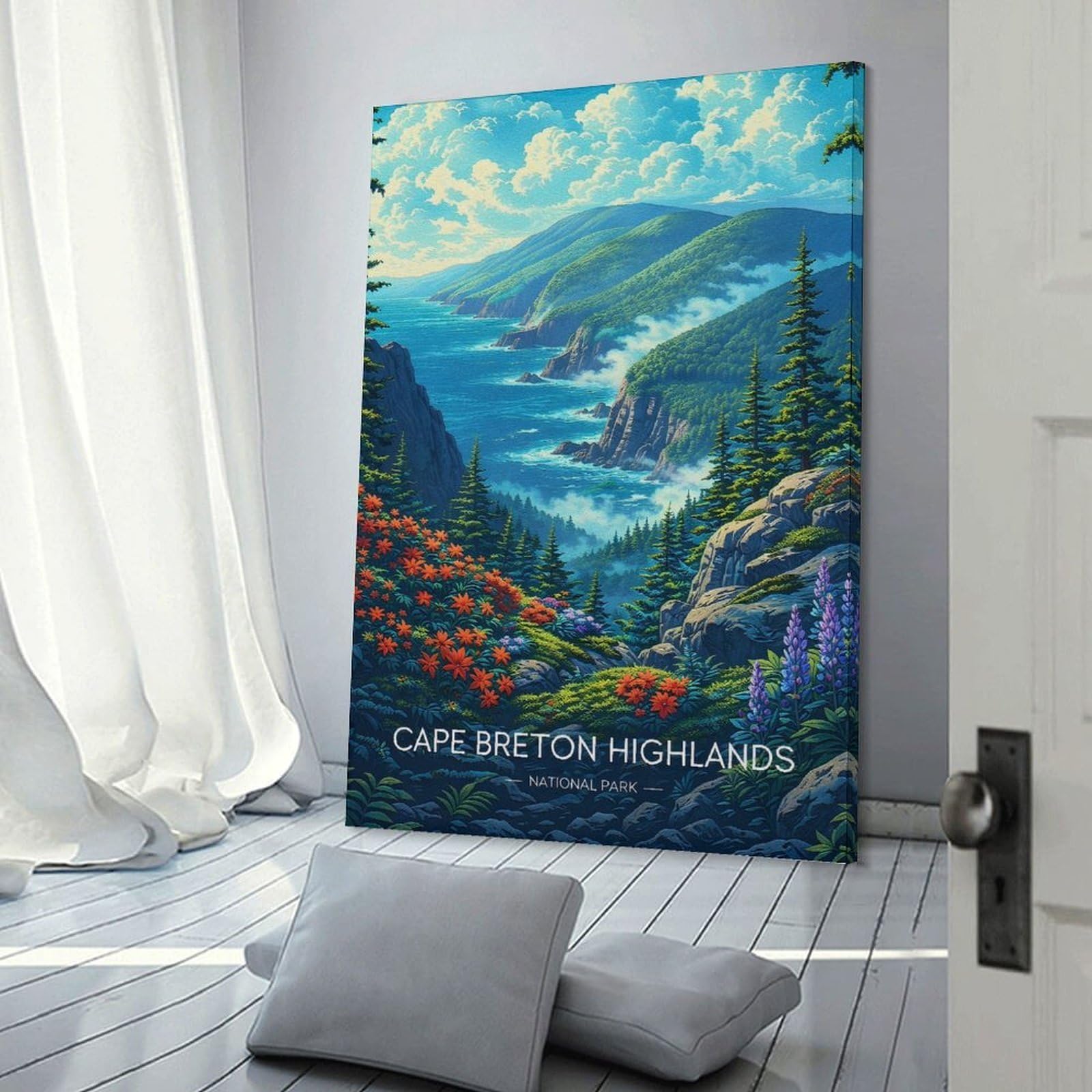 Junmoney Cape Breton Highlands National Park Decorative Canvas Print, 20x30inch(50x75cm), for Home, Office, Studio Or Guest Room, Canvas Wall Art That Fits Changing Layouts